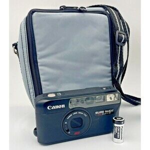Canon Sure Shot K Date 35mm Film Camera 38mm 1:3.5 Lens/Case/New Battery Tested